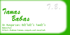 tamas babas business card